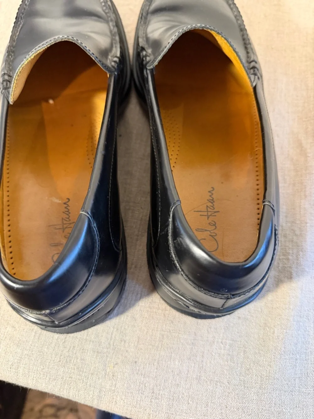 Cole Haan Nike Air Santa Barbara Men's Black Leather Slip-On Loafers 12M New